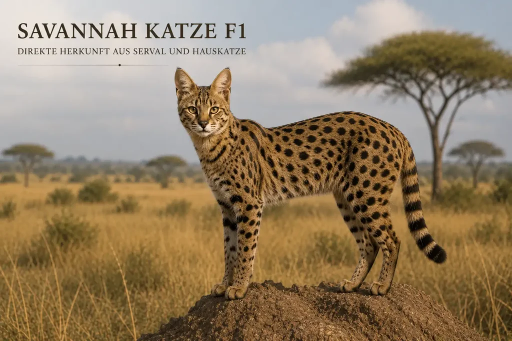 Savannah Katze F1 als direkte Nachzucht aus Serval und Hauskatze