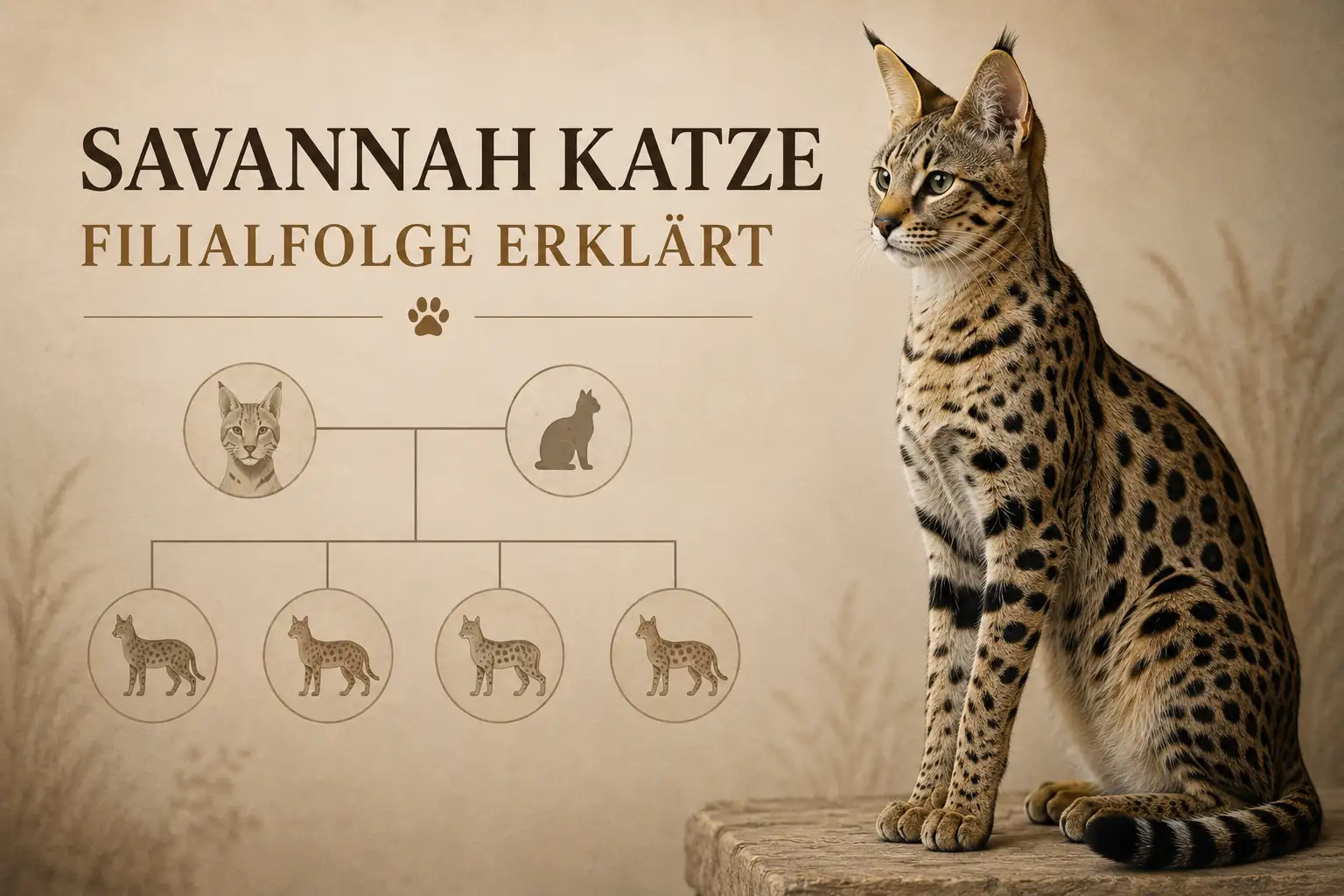 savannah katze filialfolge generationen grundsystem