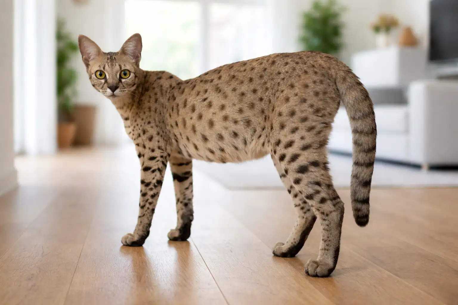 Savannah Katze aus der Savannah Genetics Zucht mit typischem Serval Aussehen