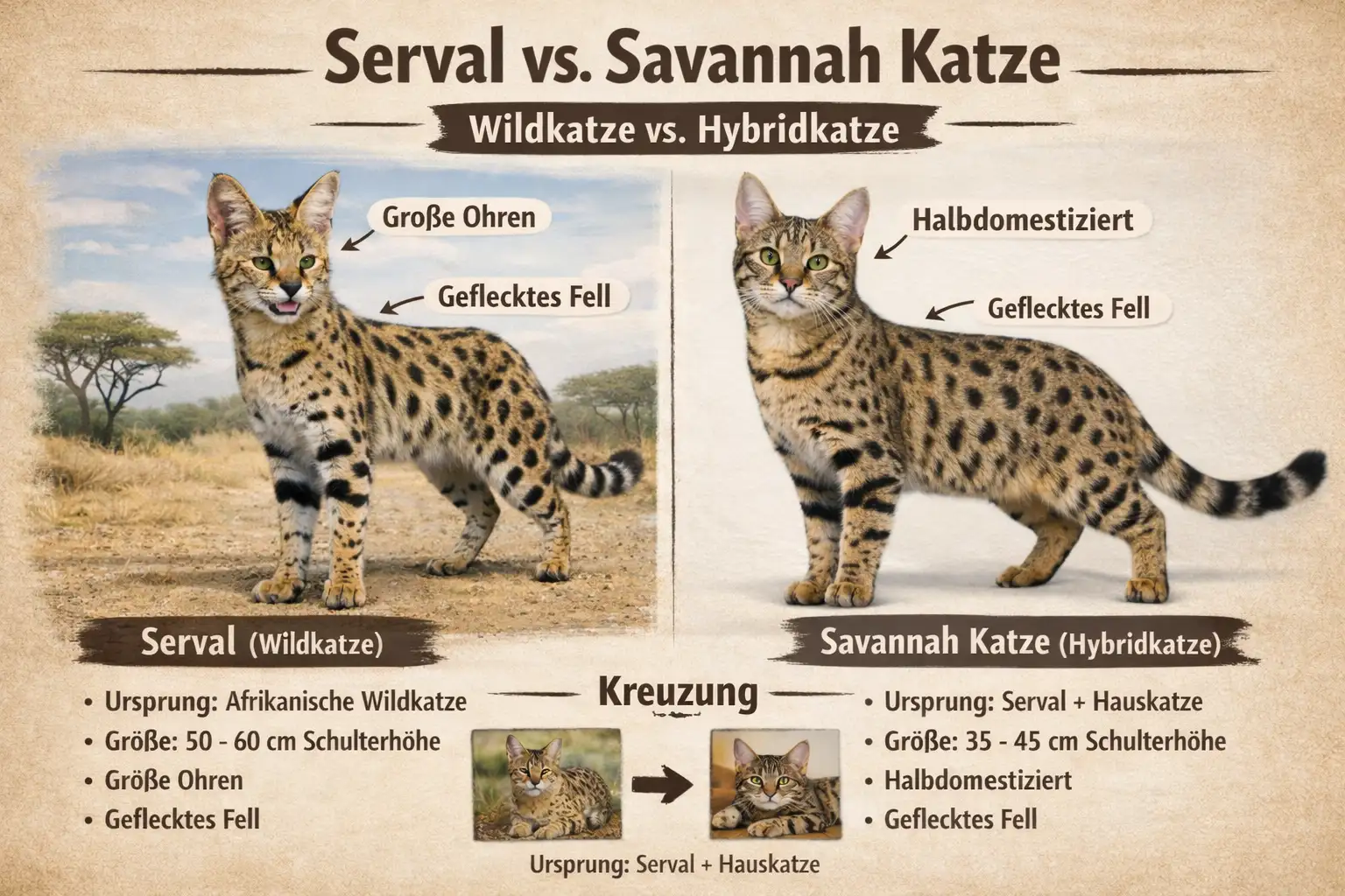 serval savannah katze herkunft vergleich
